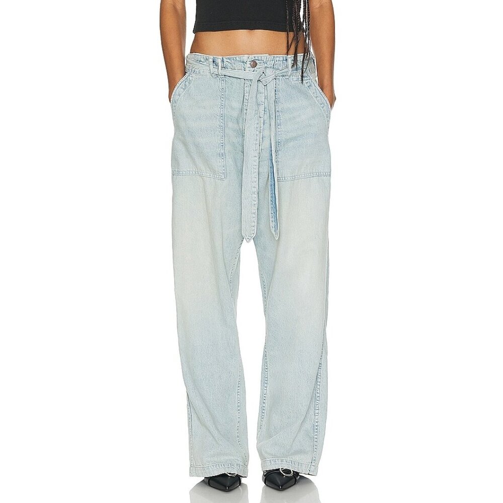 NWOT R13 Belted Venti Utility Wide Leg in Lennon Blue new FWRD denim jeans